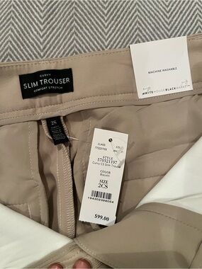 White House Black Market Biscotti Curvy Slim Trouser - Size 2S